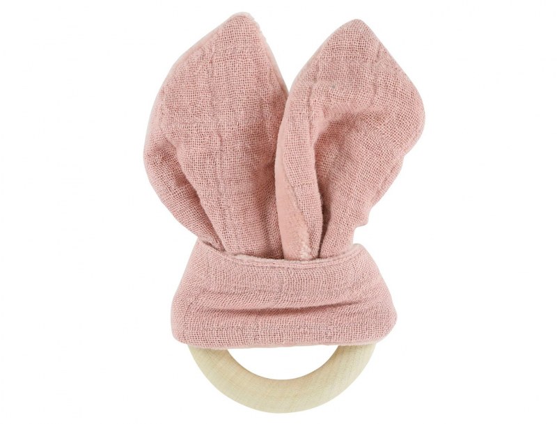 Houten bijtring Roze