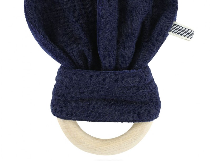 Anillo de madera y tela Azul Marino