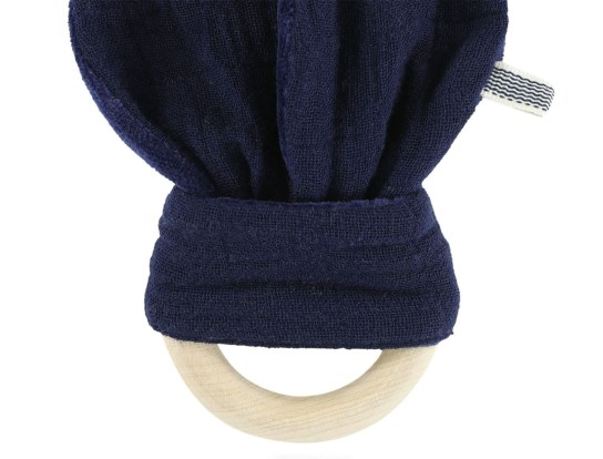 Anello in legno e tessuto Blu Navy