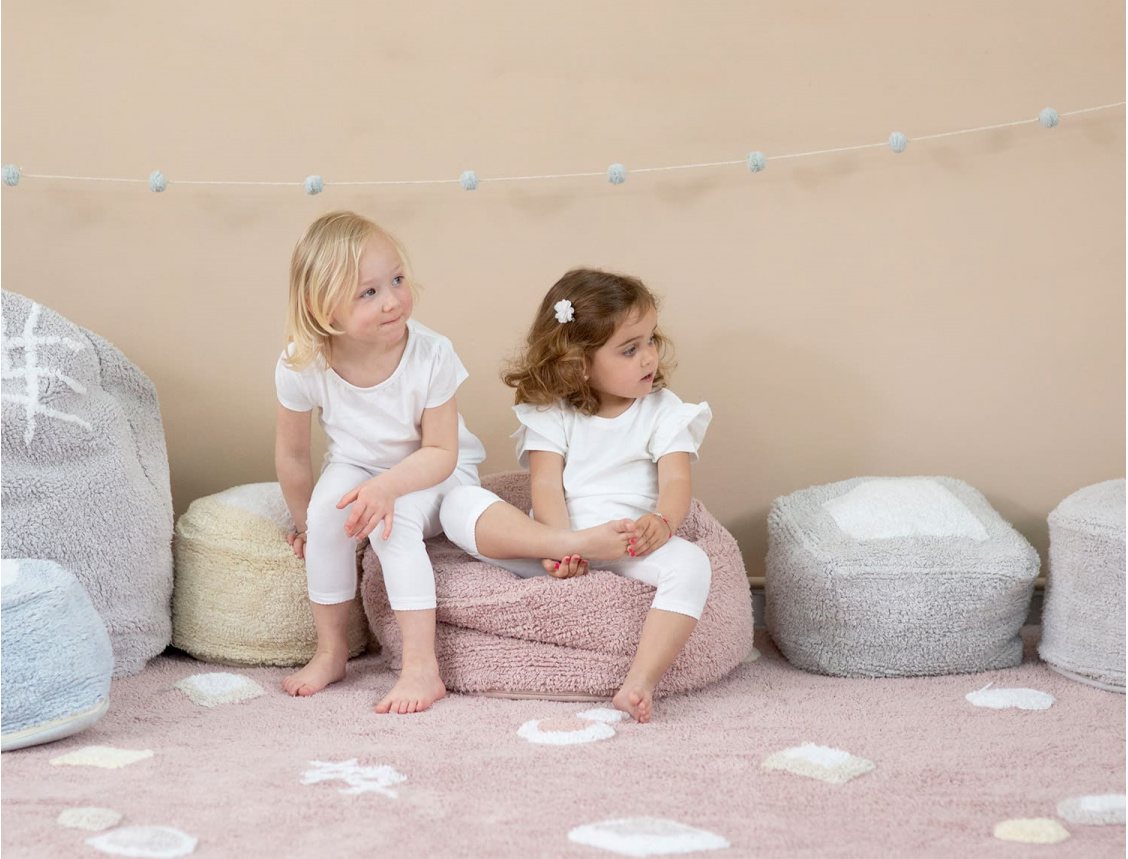 Guirlande décorative à boules Gris, 100 % coton pour chambre enfant