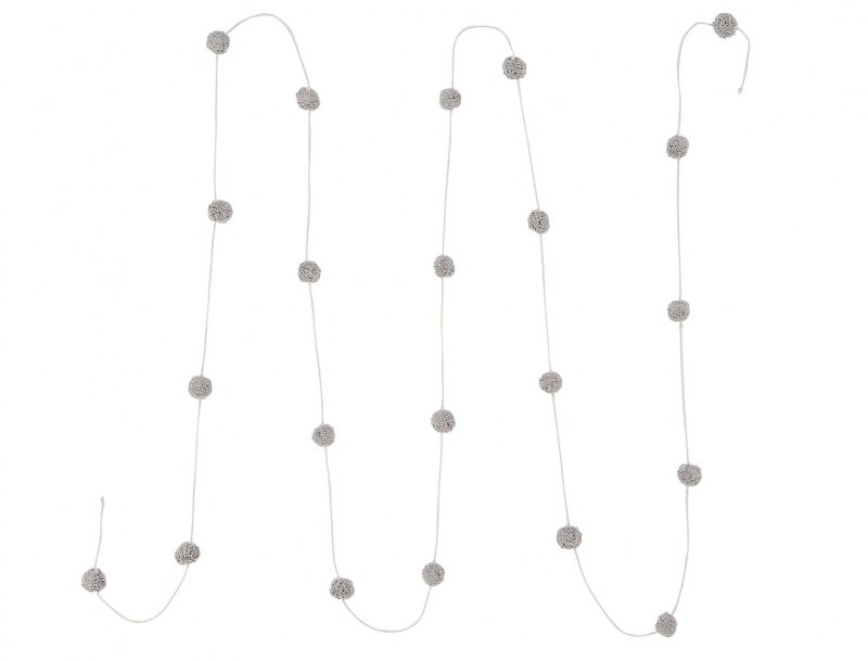 Decoratieve slinger - Grijze decoratieve bollenslinger
