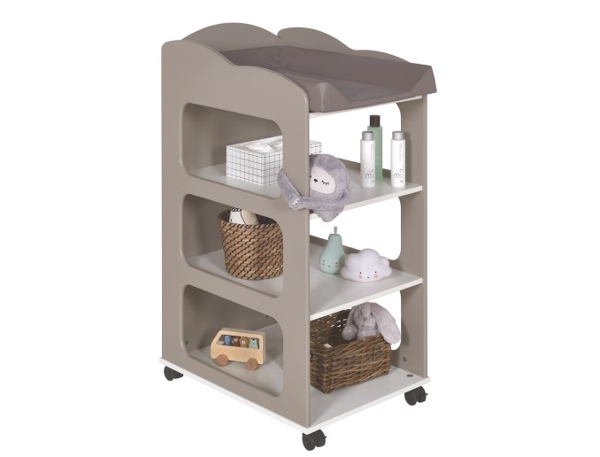 Commode met luiertafel-Soho linnen met wieltjes
