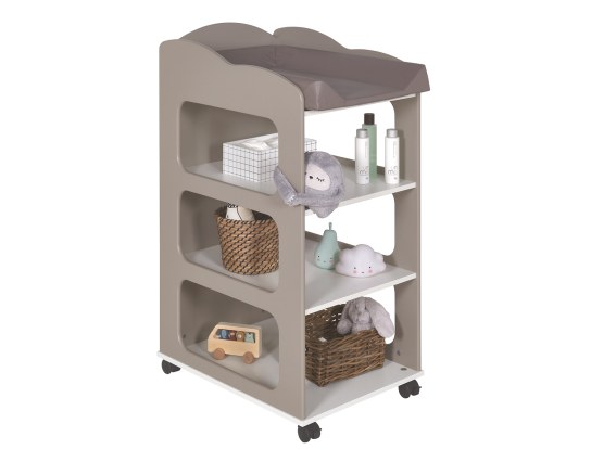 Commode met luiertafel-Soho linnen met wieltjes