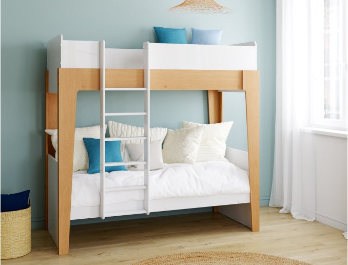 Wit en houten stapelbed Arche