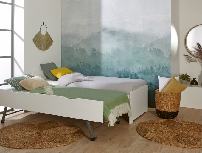 Ausziehbett - Kinder-Ausziehbett Färöer Weiß 90x190