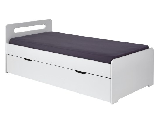 Cama nido blanca entregada con dos colchones