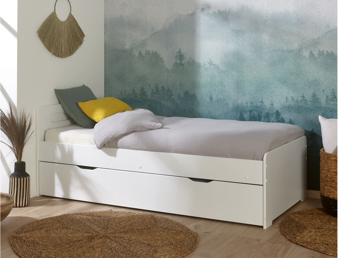 Trundle bed with two mattresses