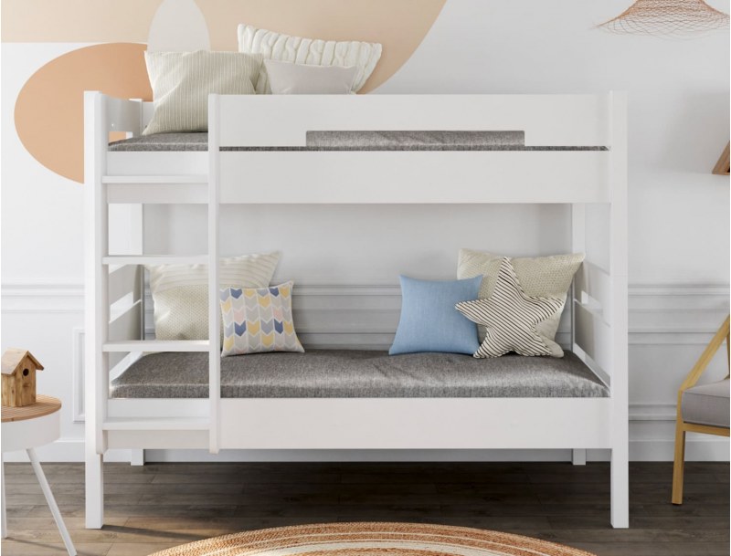 White 90x190 bunk bed convertible into two beds