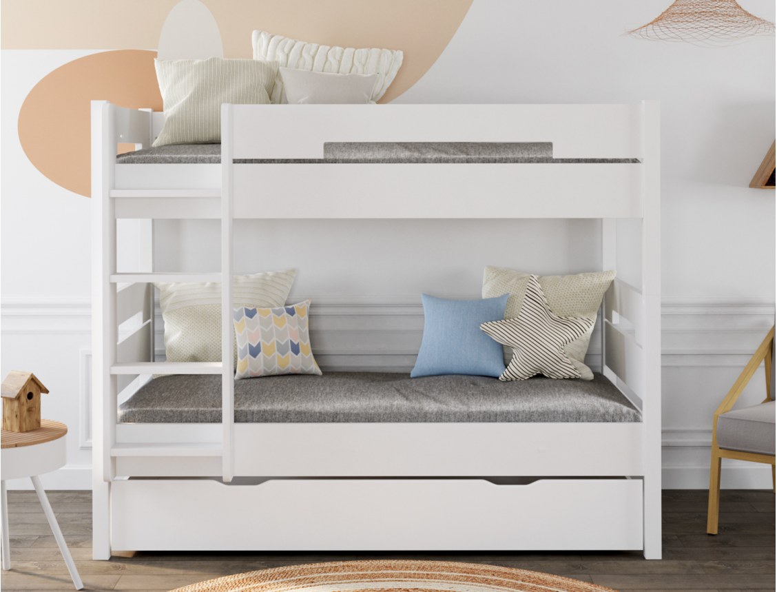Milo white triple bunk bed