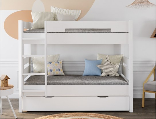 Wit 3-persoons stapelbed Milo