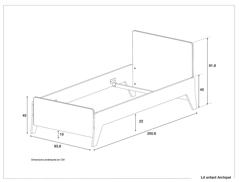 Dimensiones de la cama infantil Archipel