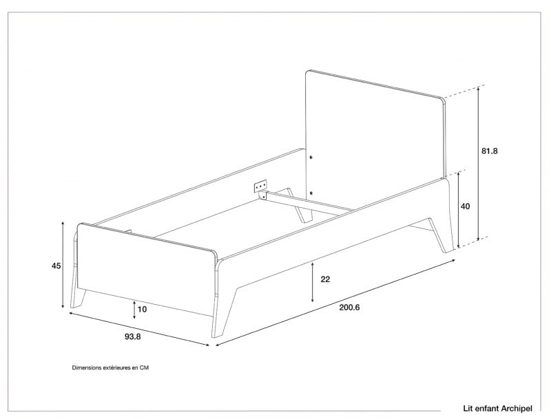 Dimensions du lit pour enfant Archipel