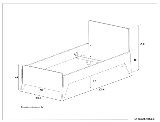 Dimensions du lit pour enfant Archipel