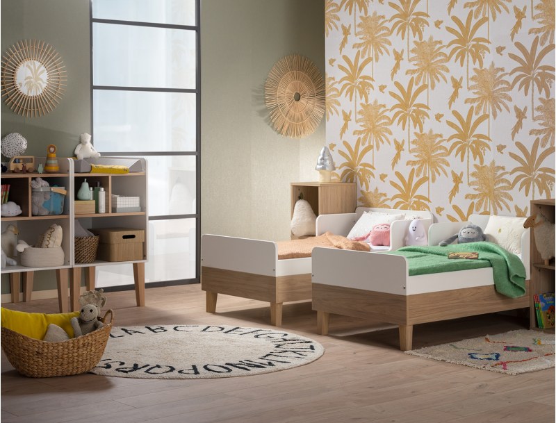 Tweeling evolutionair babybed in twee kleine bedjes van 70x140 cm