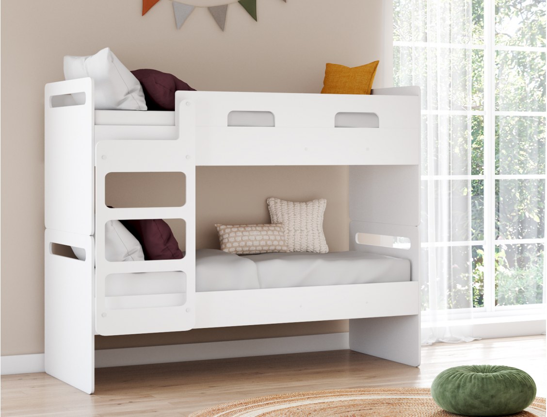Teilbares Etagenbett weiß 90x190