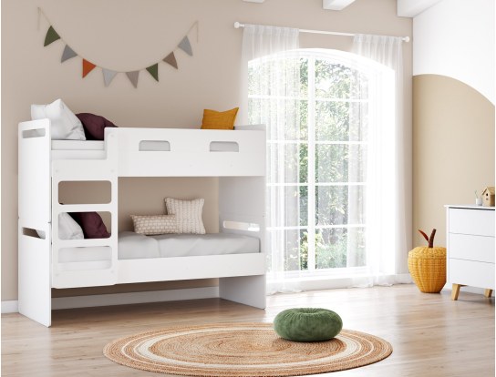 Etagenbett - Trennbares Etagenbett Färöer Weiß 90x190