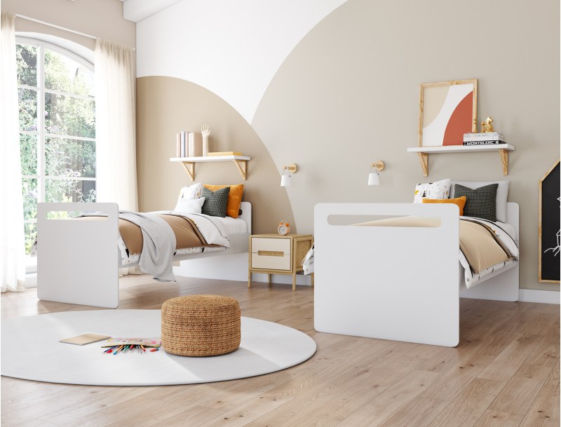 Bunk bed separable into two beds.