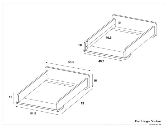 Dimensions of the Occitane changing top