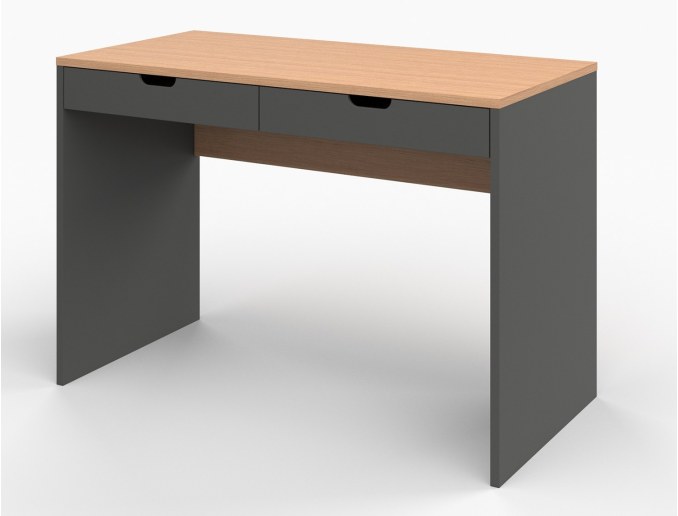 Schreibtisch anthrazit und Holz Milor