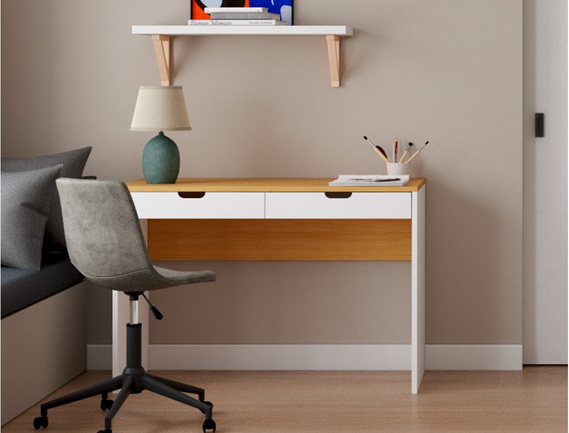 Escritorio Blanco y Madera MILO