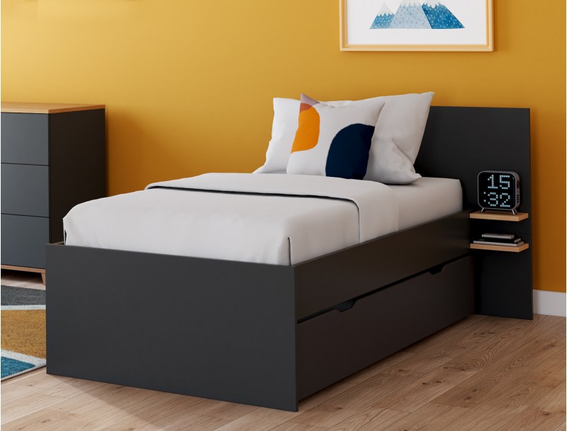 Letto 90x190 antracite Milor