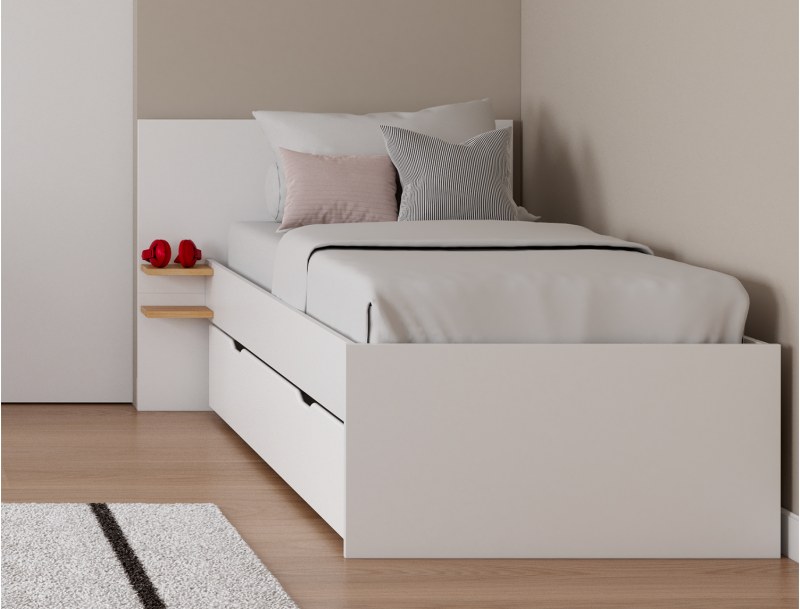 White bed 90x200 Milor