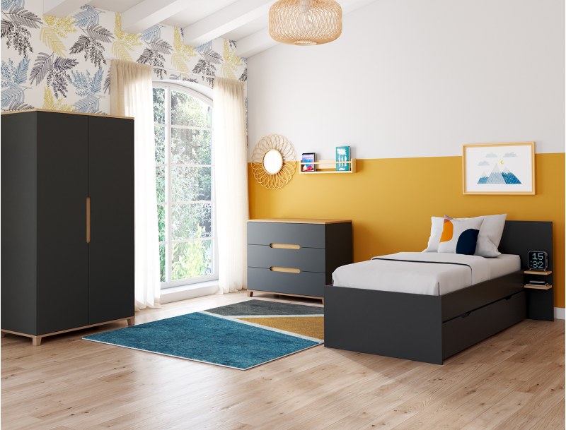 Cómoda en el universo de la habitación Milo antracita