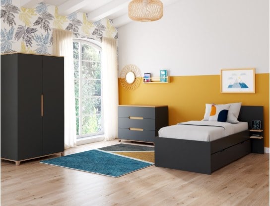 Cómoda en el universo de la habitación Milo antracita