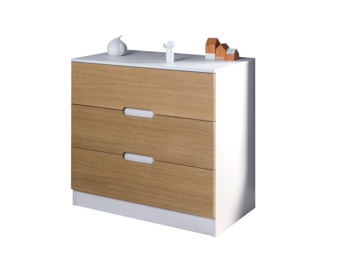 Commode trois tiroirs Blanc bois Opus