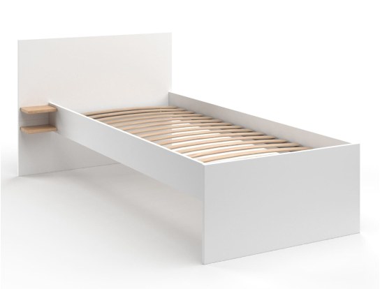 Bed 90x190 White MILOR - delivered with bed base