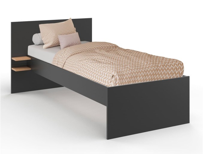 Bed 90x190 antraciet Milor
