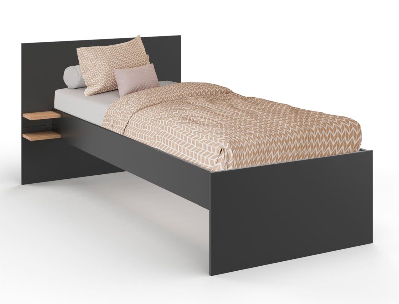 Uitschuifbed - Uitschuifbed 90x190 Antraciet MILOR