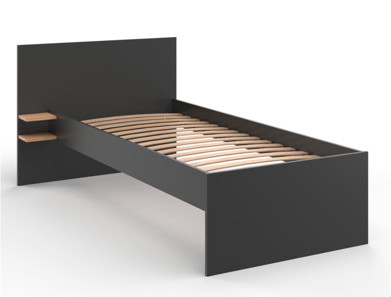 90x190 Anthracite MILOR bed - delivered with bed base
