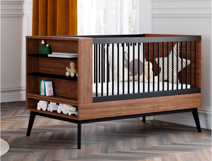 Berce o lit - berceau lit bébé bois évolutif gris, made in France