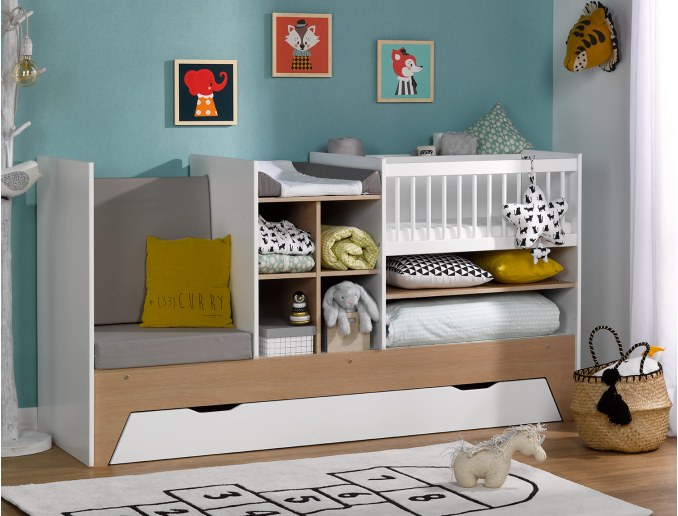 Lettino per neonati Ecrin con cassetto contenitore