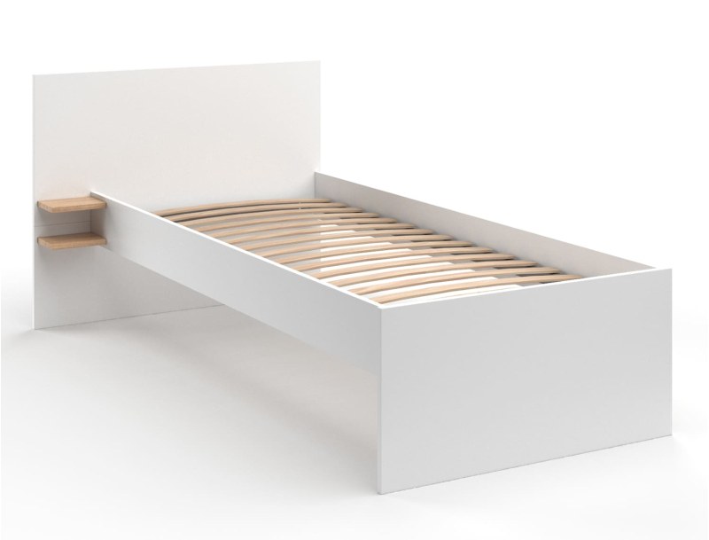 White MILOR 90x190 bed - delivered with bed base