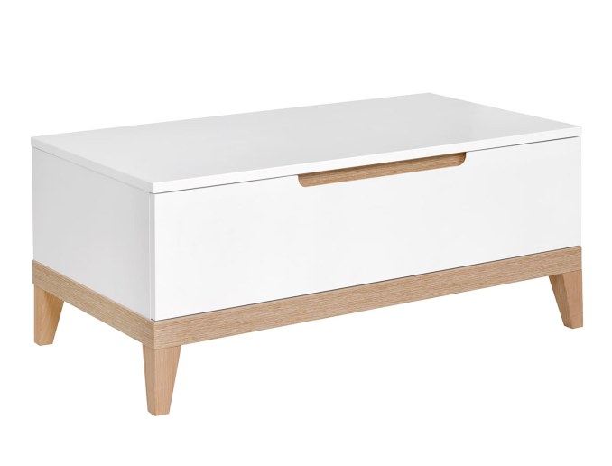 White Evidence chest. Drawer opening.