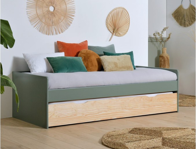 Khaki Landes trundle daybed