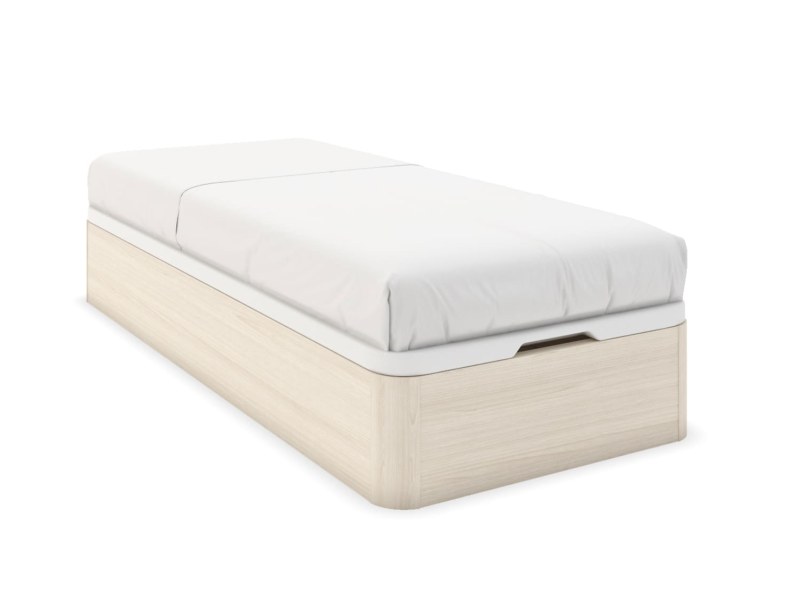 Cama con cajones 90x200 Roble blanqueado Malice colchón no incluido