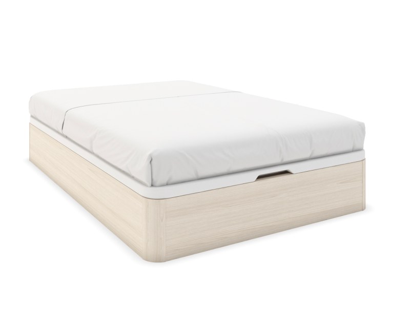 Letto contenitore in rovere sbiancato Malice