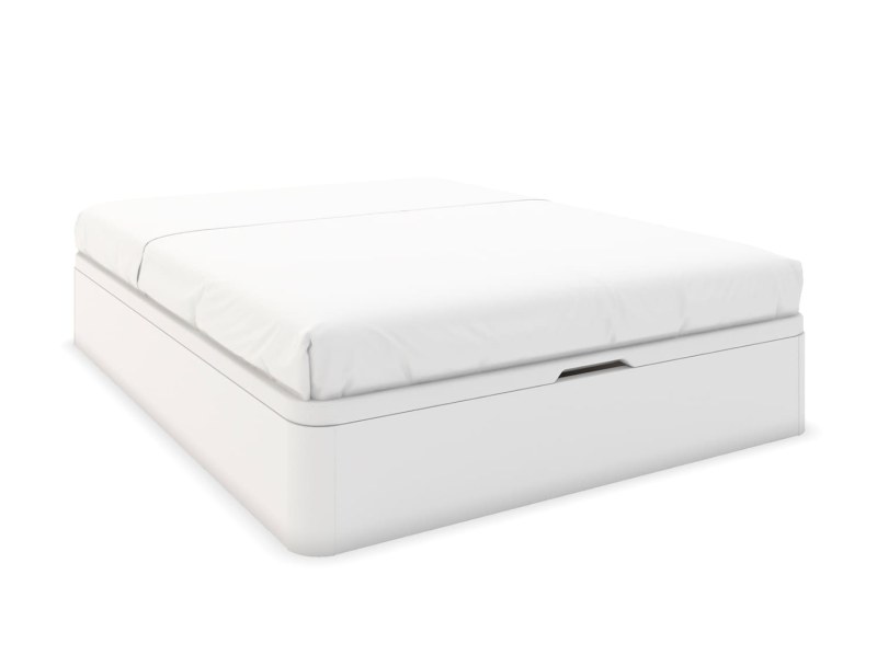 Wit opbergbed Malice 160x200, met veel opbergruimte.