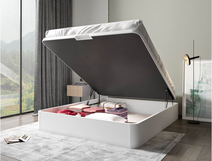 Cama con cajones y gran almacenamiento blanco Malice 160x200