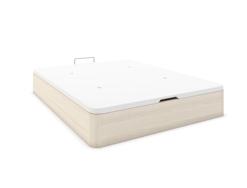 Letto contenitore con rete 160x200 in quercia bianca Malice