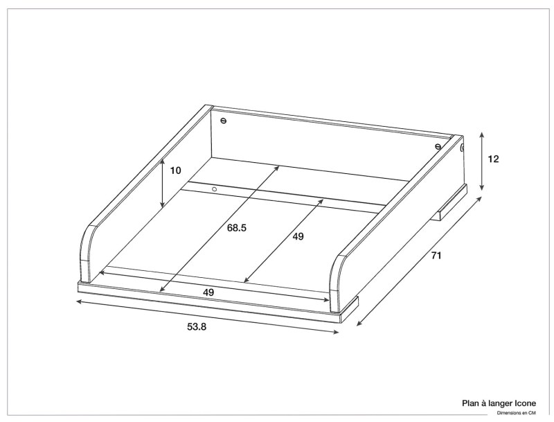 Dimensiones del cambiador Icone