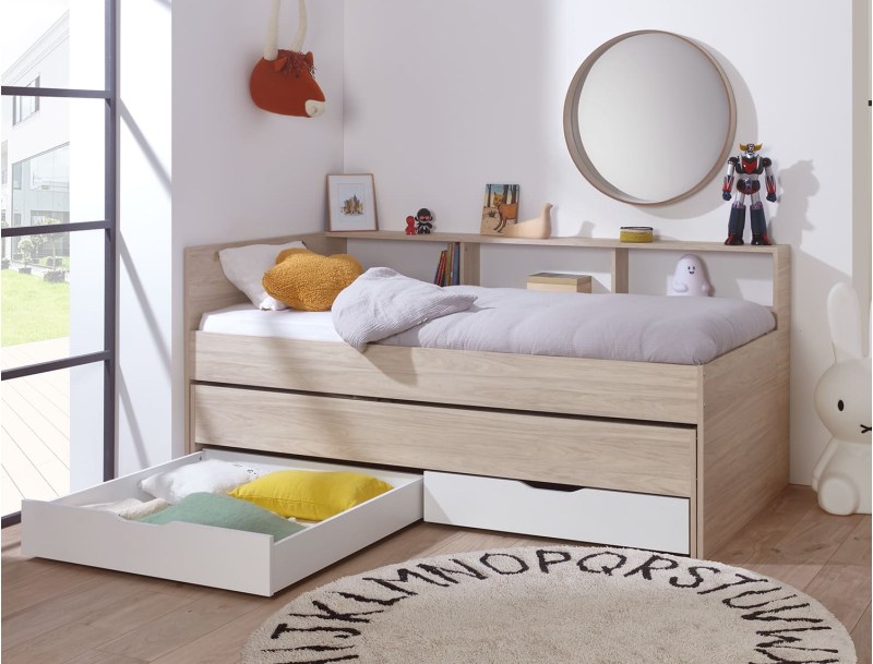 Wallis double bed with storage, right or left side