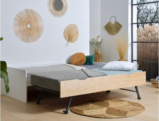 Letto estraibile bianco landes con due posti letto
