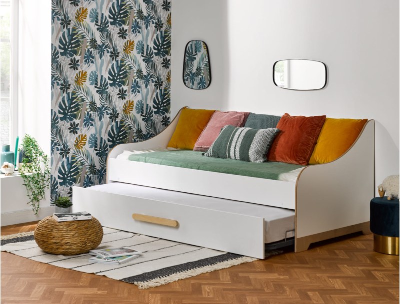 Uitschuifbed bank 90x190 Wit Boreal
