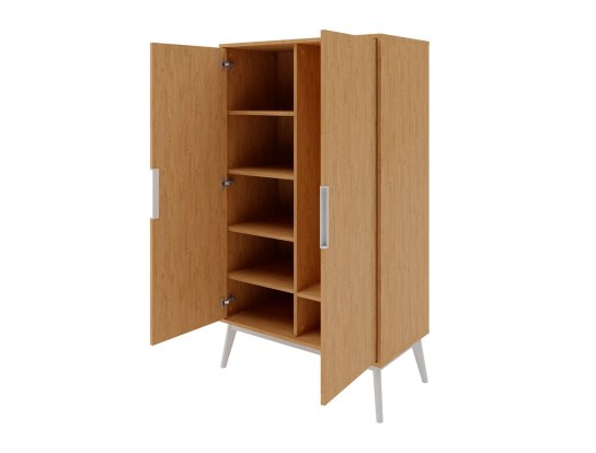 Armadio con asta appendiabiti e ripiani in Rovere Vintage Octave