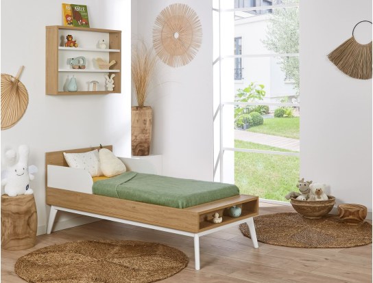Evolution of the convertible baby bed Oak and white Octave