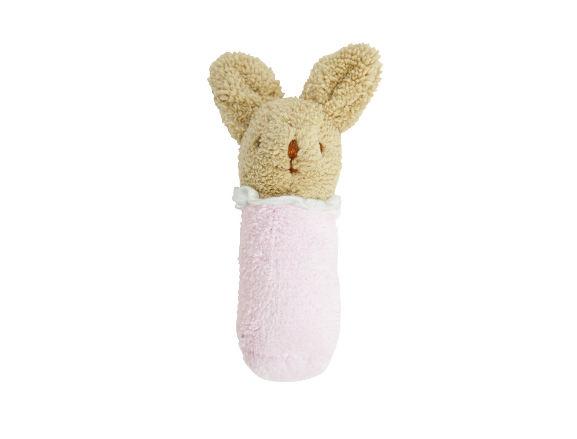 Mini hochet Lapin 8cm rose